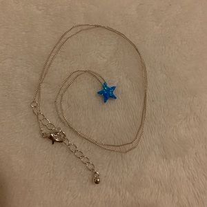 Blue opal star necklace
